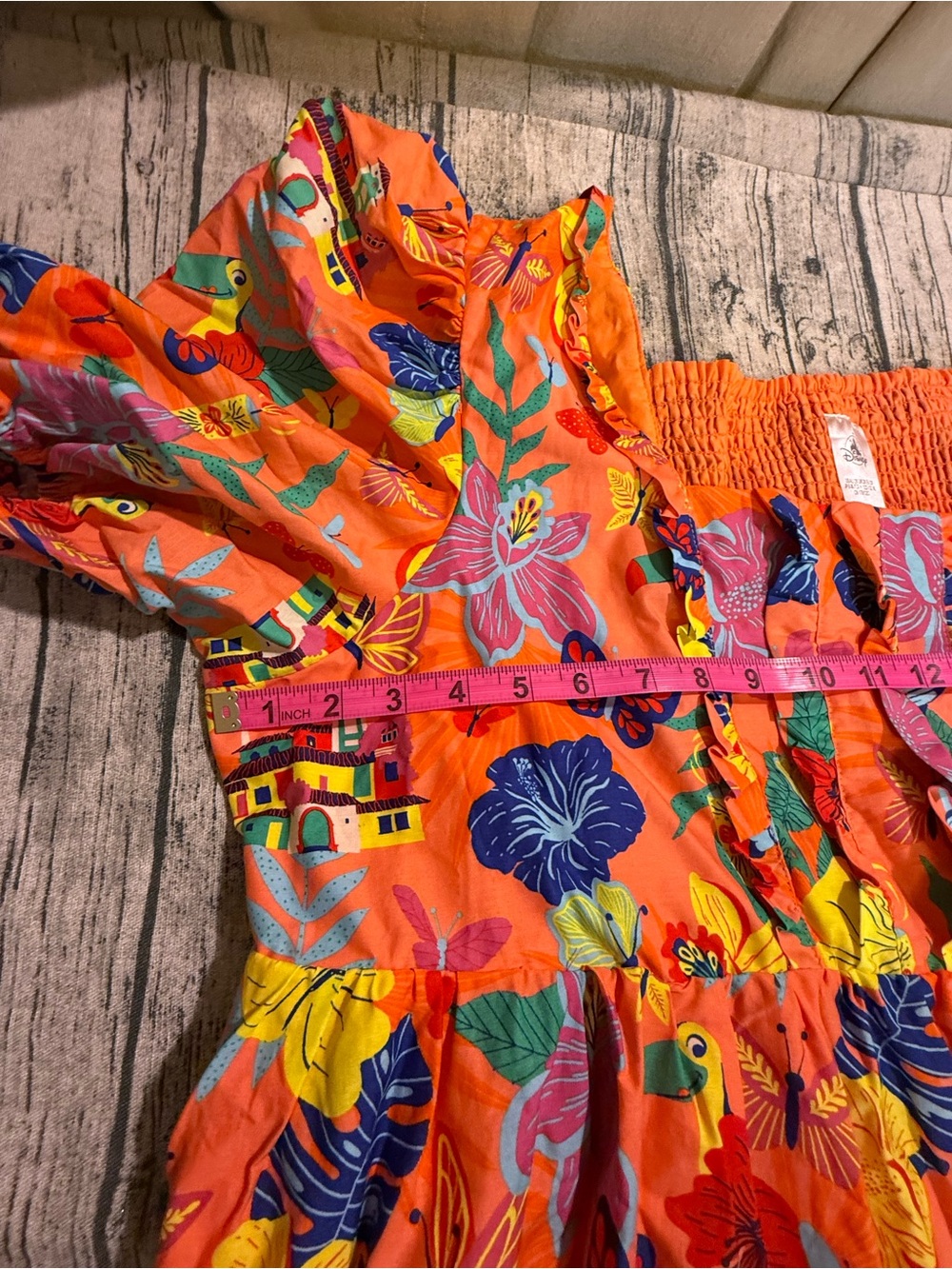 Disney Encanto Midi Dress NWT 2X Casa Mirabel Smocked Vibrant Beautiful - Picture 12 of 16